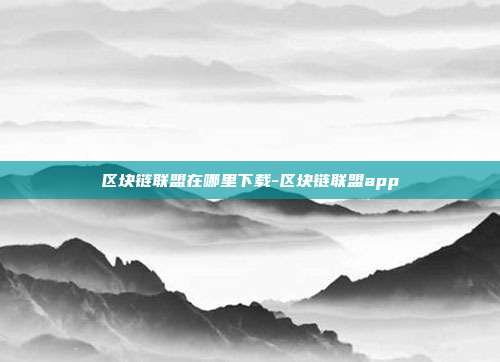 区块链联盟在哪里下载-区块链联盟app