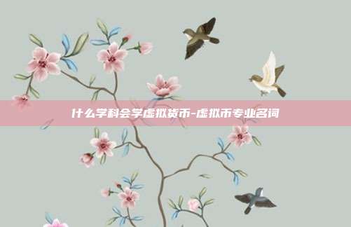 什么学科会学虚拟货币-虚拟币专业名词