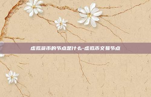 虚拟货币的节点是什么-虚拟币交易节点