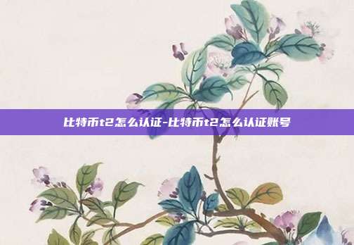 比特币t2怎么认证-比特币t2怎么认证账号