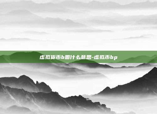 虚拟货币b圈什么意思-虚拟币bp