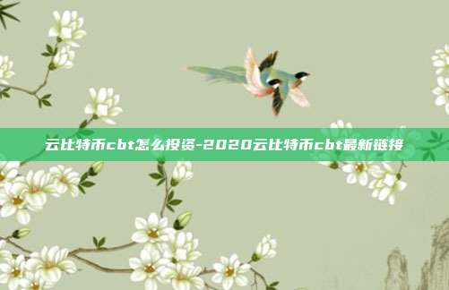 云比特币cbt怎么投资-2020云比特币cbt最新链接