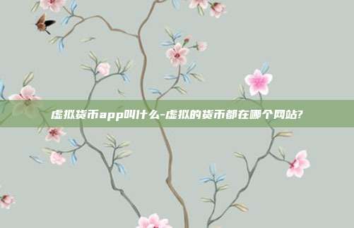 虚拟货币app叫什么-虚拟的货币都在哪个网站?