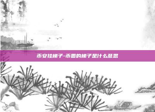 币安挂梯子-币圈的梯子是什么意思