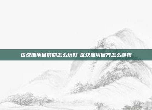 区块链项目前期怎么玩好-区块链项目方怎么赚钱