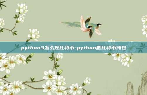 python3怎么挖比特币-python爬比特币钱包