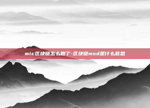 mic区块链怎么跑了-区块链msd是什么意思