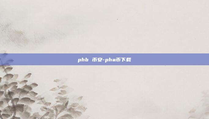 phb 币安-pha币下载