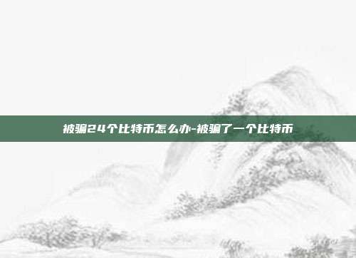 被骗24个比特币怎么办-被骗了一个比特币