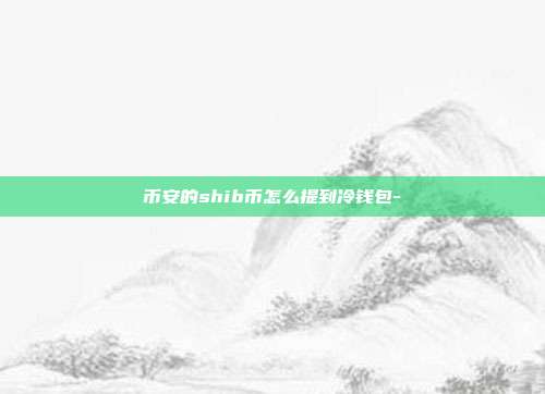 币安的shib币怎么提到冷钱包-