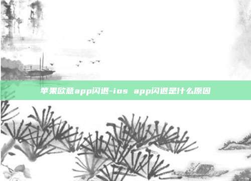 苹果欧意app闪退-ios app闪退是什么原因