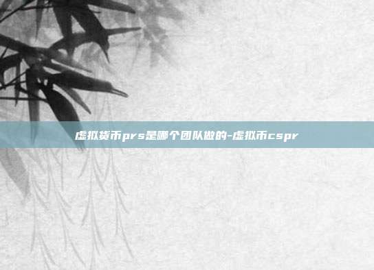 虚拟货币prs是哪个团队做的-虚拟币cspr