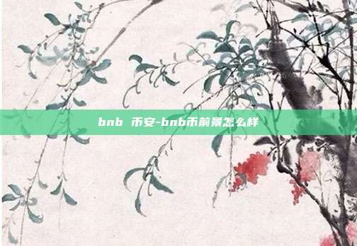 bnb 币安-bnb币前景怎么样