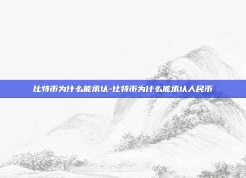 比特币为什么能承认-比特币为什么能承认人民币