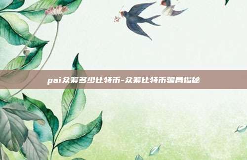 pai众筹多少比特币-众筹比特币骗局揭秘