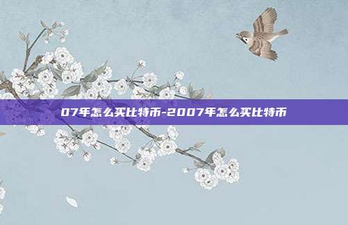 07年怎么买比特币-2007年怎么买比特币