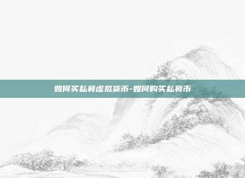 如何买私募虚拟货币-如何购买私募币