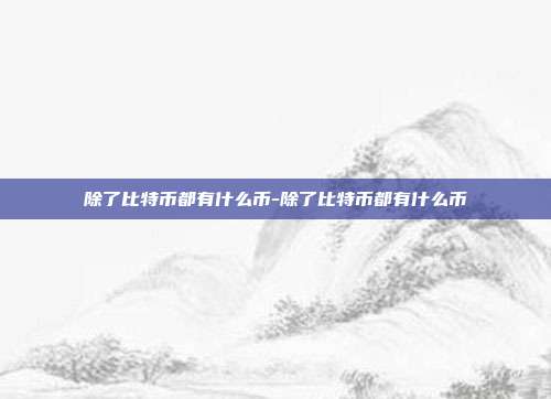 除了比特币都有什么币-除了比特币都有什么币