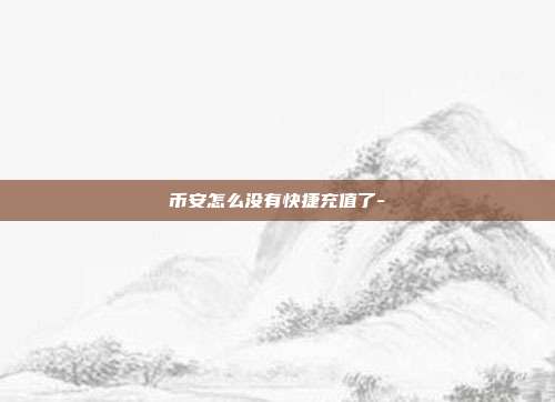 币安怎么没有快捷充值了-