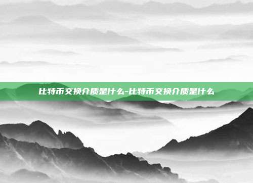 比特币交换介质是什么-比特币交换介质是什么