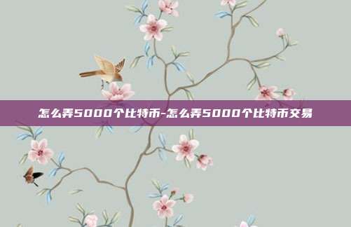 怎么弄5000个比特币-怎么弄5000个比特币交易