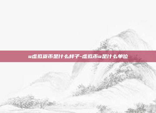 u虚拟货币是什么样子-虚拟币u是什么单位