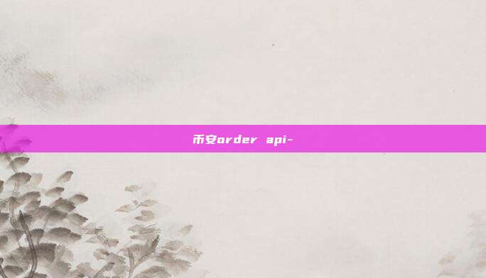 币安order api-