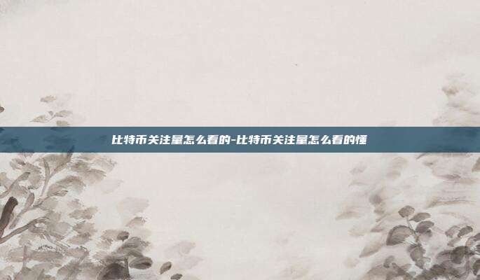 比特币关注量怎么看的-比特币关注量怎么看的懂