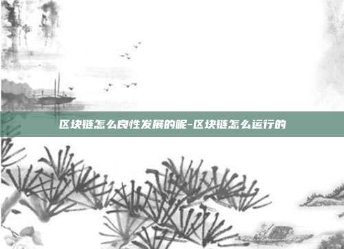 区块链怎么良性发展的呢-区块链怎么运行的